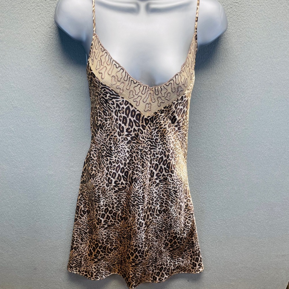 Inner Most Women Nightgown Leopard Print Polyester XL‎ Satin Chemise 17191X